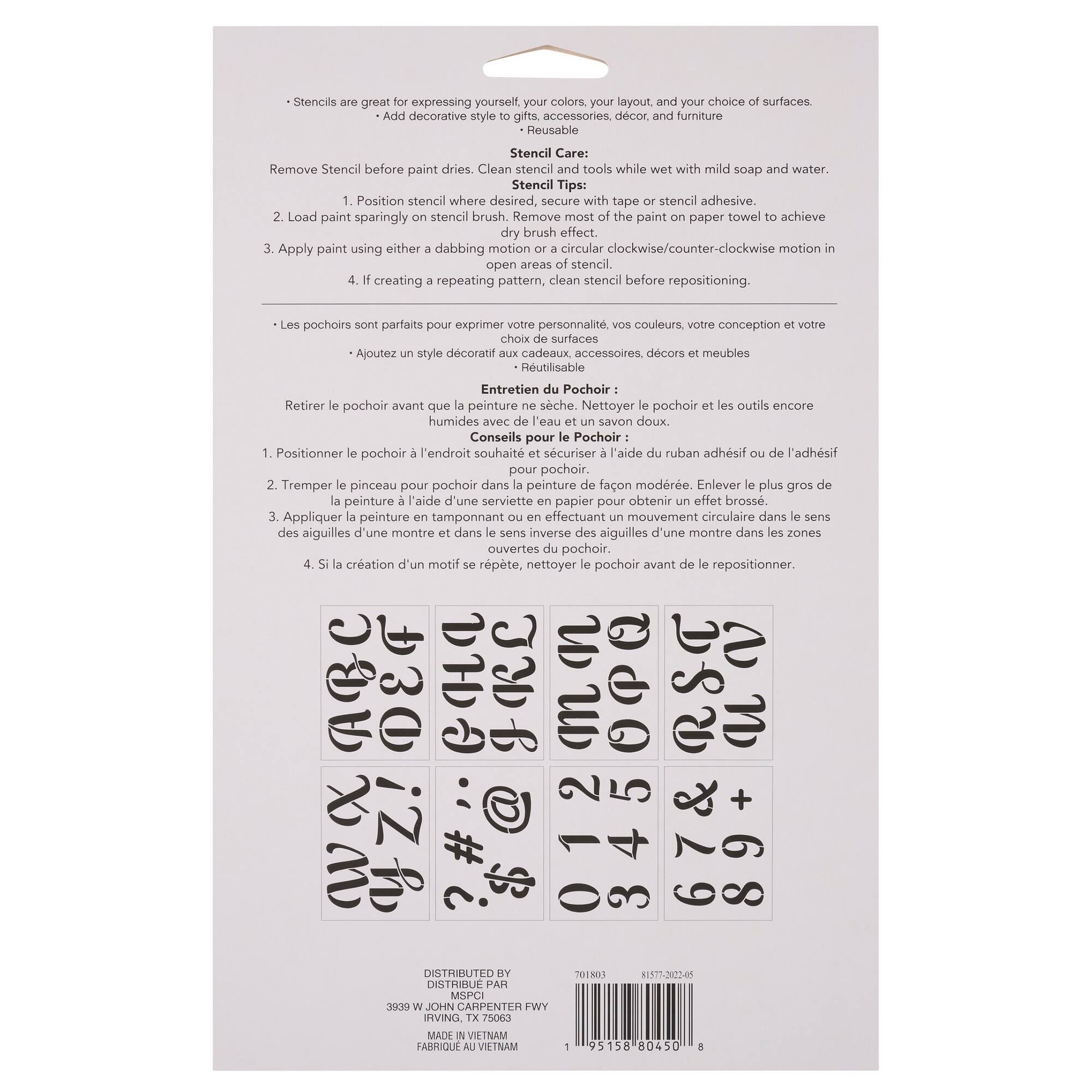 2.7" Wedding Alphabet Font Stencils by Craft Smart®